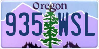 OR license plate 935WSL