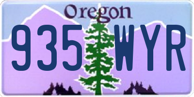 OR license plate 935WYR