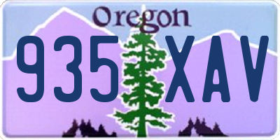 OR license plate 935XAV