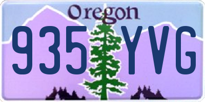 OR license plate 935YVG