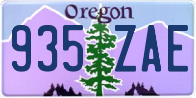 OR license plate 935ZAE