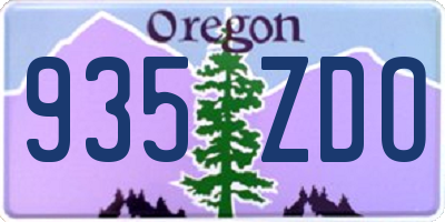 OR license plate 935ZDO