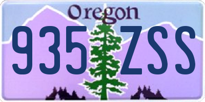 OR license plate 935ZSS