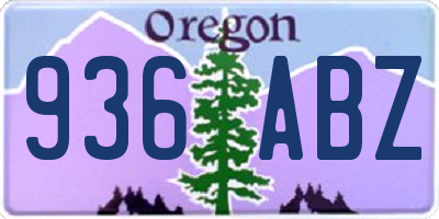 OR license plate 936ABZ