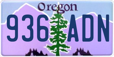 OR license plate 936ADN