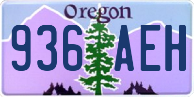 OR license plate 936AEH