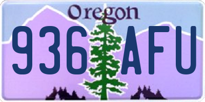 OR license plate 936AFU