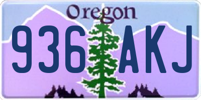 OR license plate 936AKJ