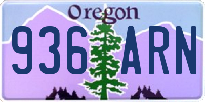 OR license plate 936ARN