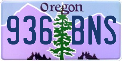 OR license plate 936BNS
