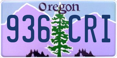 OR license plate 936CRI
