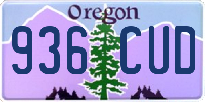 OR license plate 936CUD