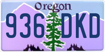 OR license plate 936DKD