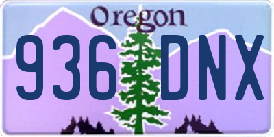 OR license plate 936DNX