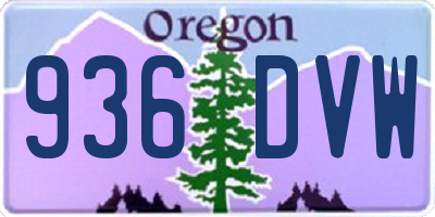 OR license plate 936DVW