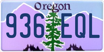 OR license plate 936EQL