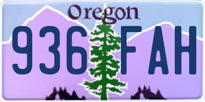 OR license plate 936FAH
