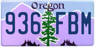 OR license plate 936FBM
