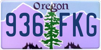 OR license plate 936FKG
