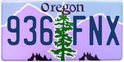 OR license plate 936FNX