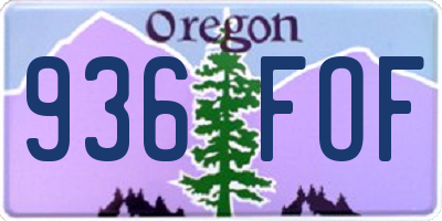 OR license plate 936FOF