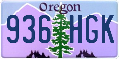 OR license plate 936HGK