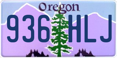 OR license plate 936HLJ