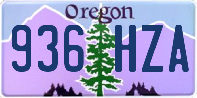 OR license plate 936HZA