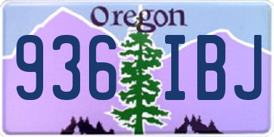 OR license plate 936IBJ
