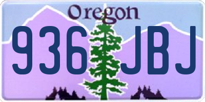 OR license plate 936JBJ