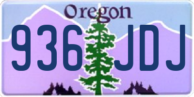 OR license plate 936JDJ