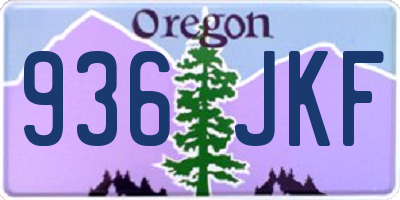 OR license plate 936JKF
