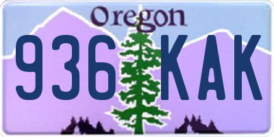 OR license plate 936KAK