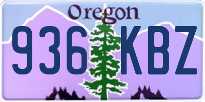 OR license plate 936KBZ