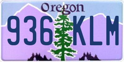 OR license plate 936KLM