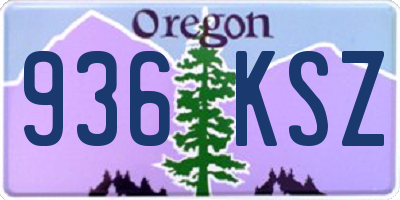 OR license plate 936KSZ