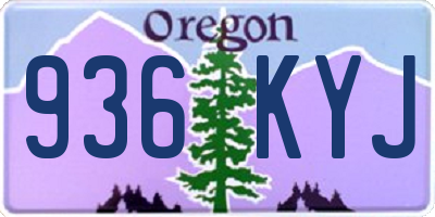 OR license plate 936KYJ