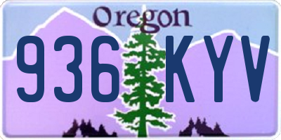 OR license plate 936KYV