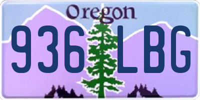 OR license plate 936LBG