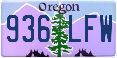 OR license plate 936LFW