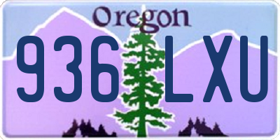 OR license plate 936LXU