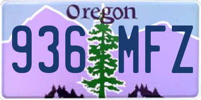 OR license plate 936MFZ