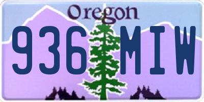 OR license plate 936MIW