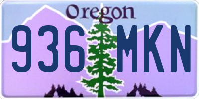 OR license plate 936MKN