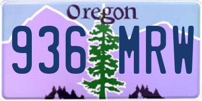 OR license plate 936MRW