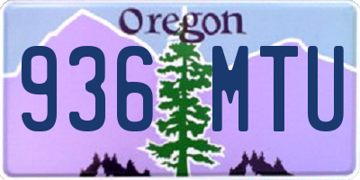OR license plate 936MTU