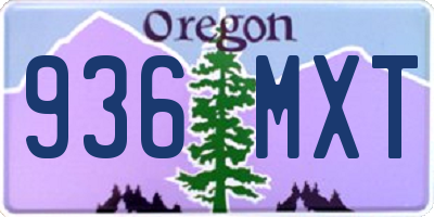 OR license plate 936MXT
