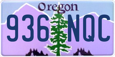 OR license plate 936NQC