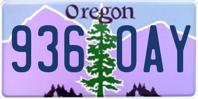 OR license plate 936OAY