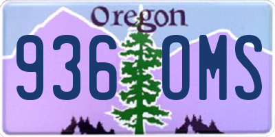 OR license plate 936OMS